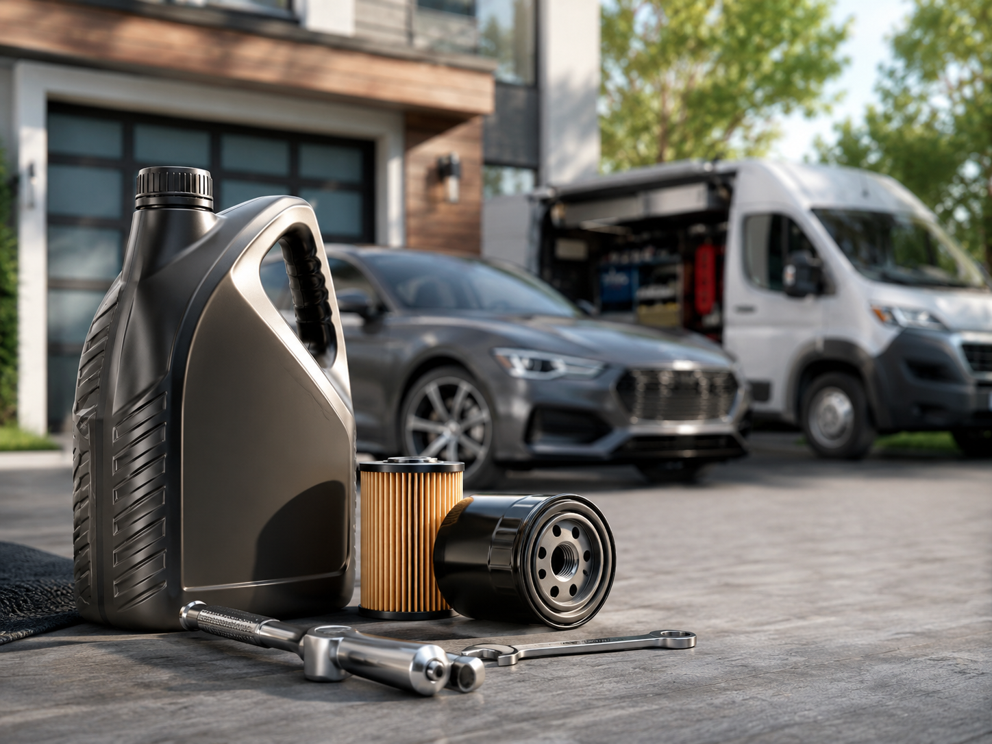 Oil and filter change at home service
